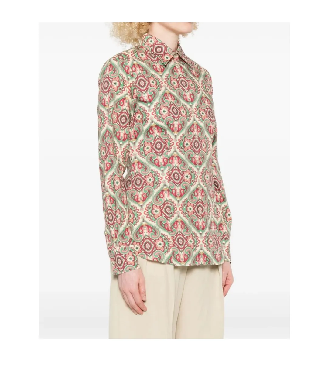 Paisley-Print Long-Sleeve Shirt