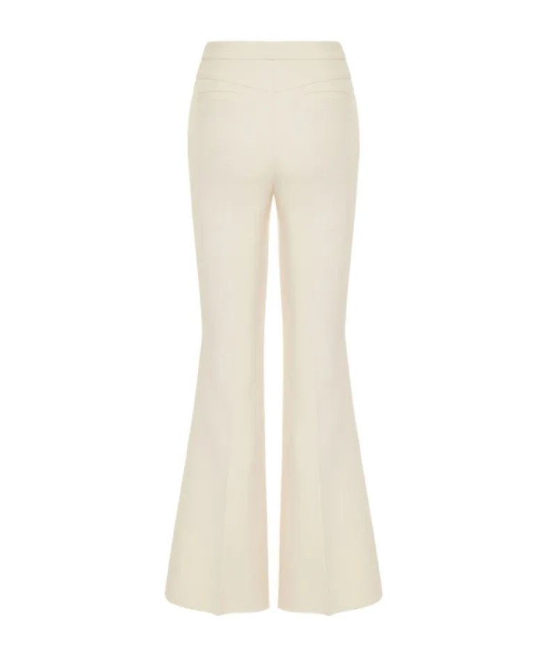 Flared Wool-Blend Tricotine Trousers