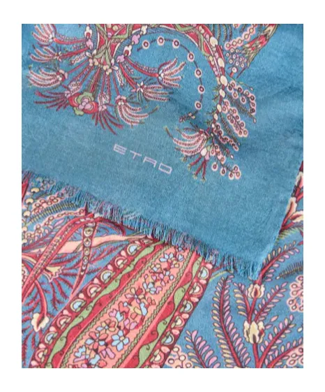 Fringed Edge Paisley-Printed Scarf