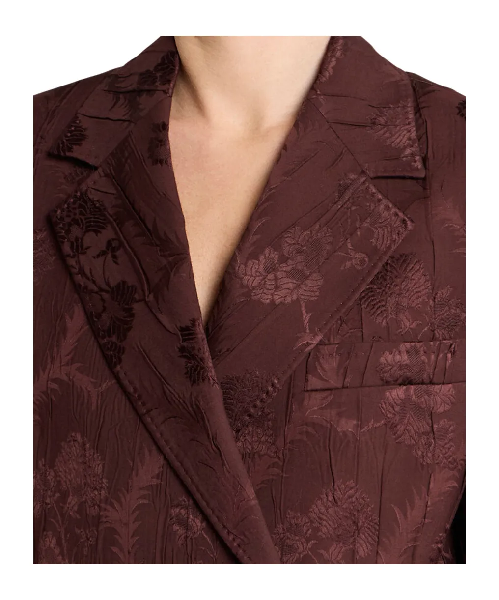 Double-Breasted Wool-Blend Bark-Effect Jacket