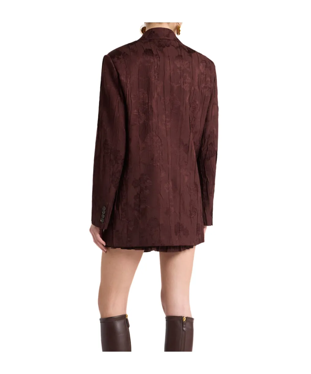 Double-Breasted Wool-Blend Bark-Effect Jacket
