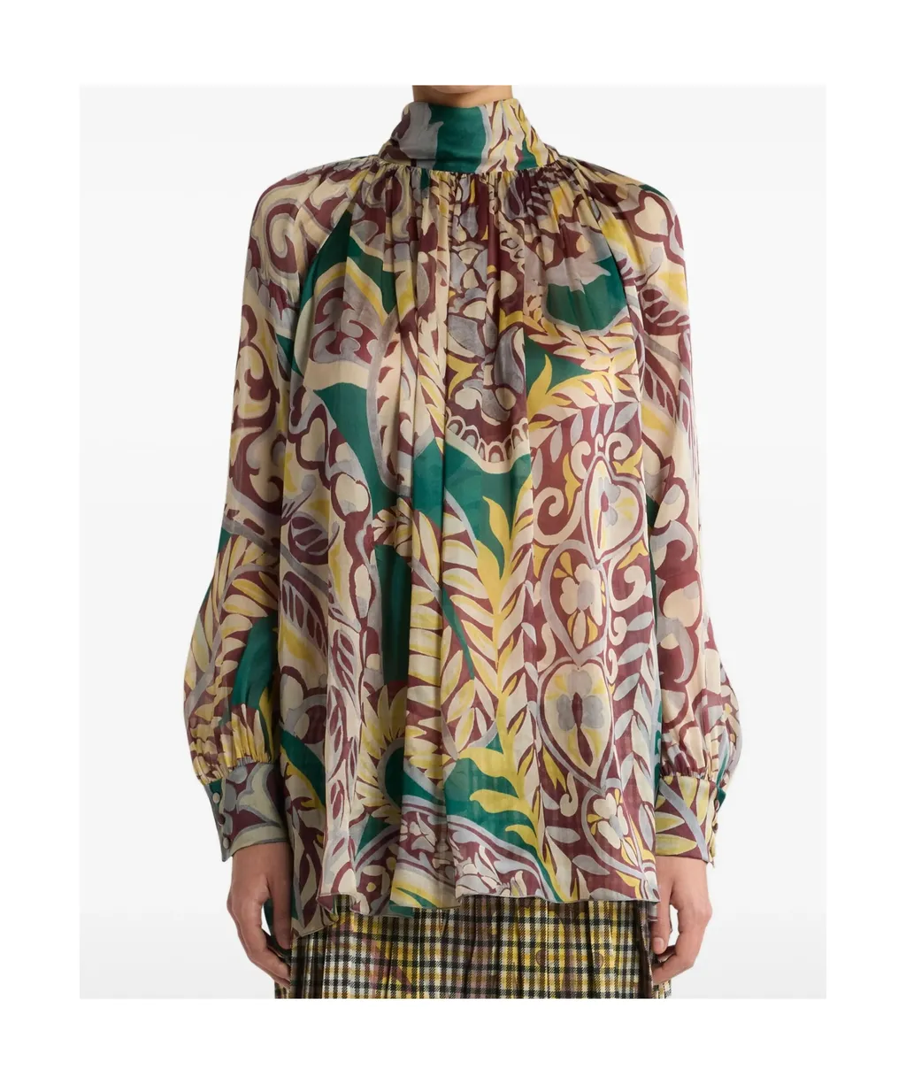 Silk Blouse With Silk Scarf