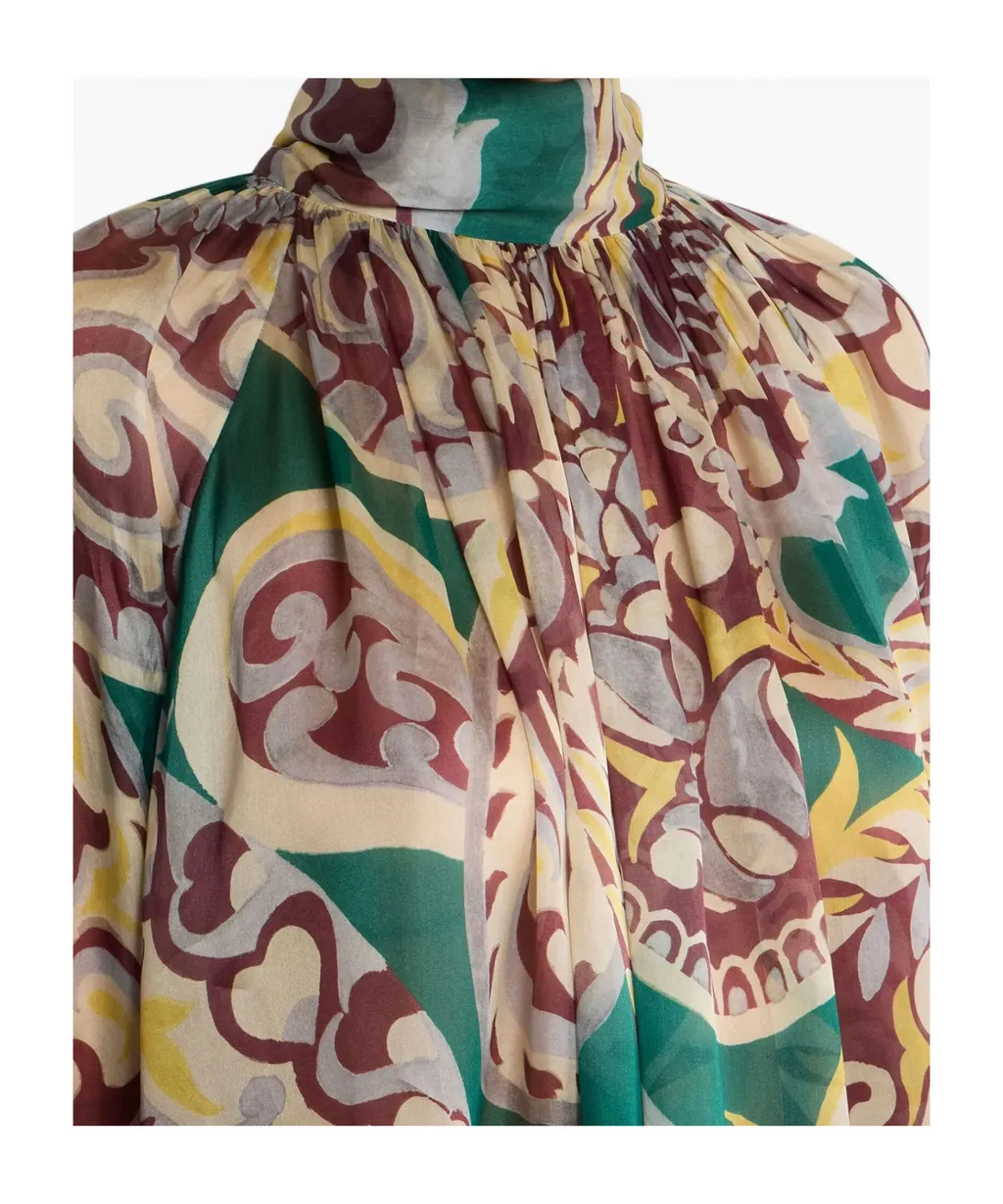 Silk Blouse With Silk Scarf