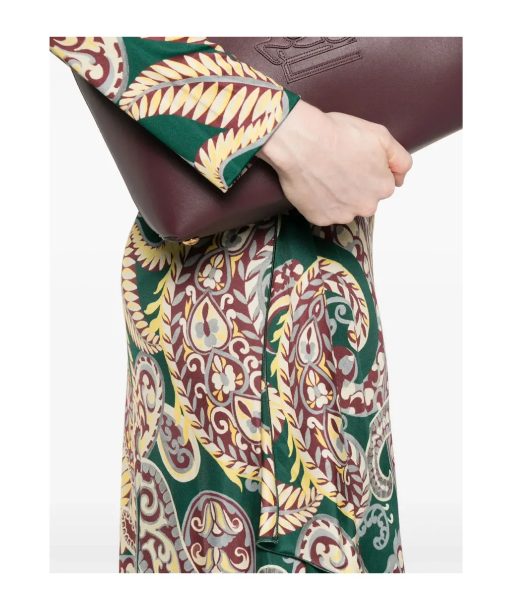Open Back Paisley Printed Midi Dress