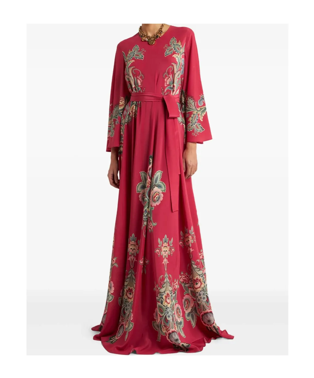 Long Silk Dress With Print