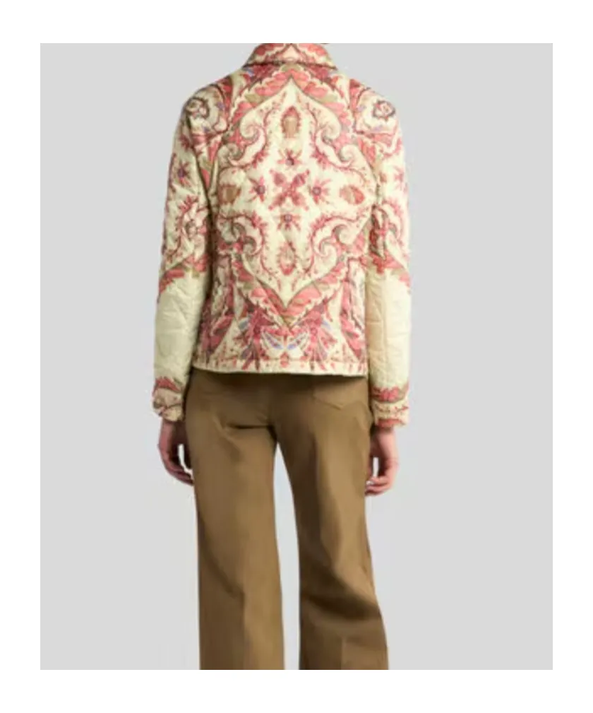Padded Jacket With Foliage Print