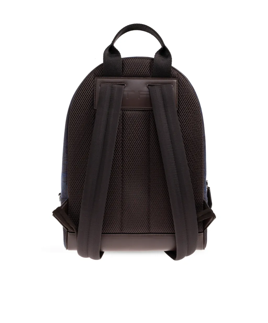 Essential Paisley-Patterned Zipped Backpack