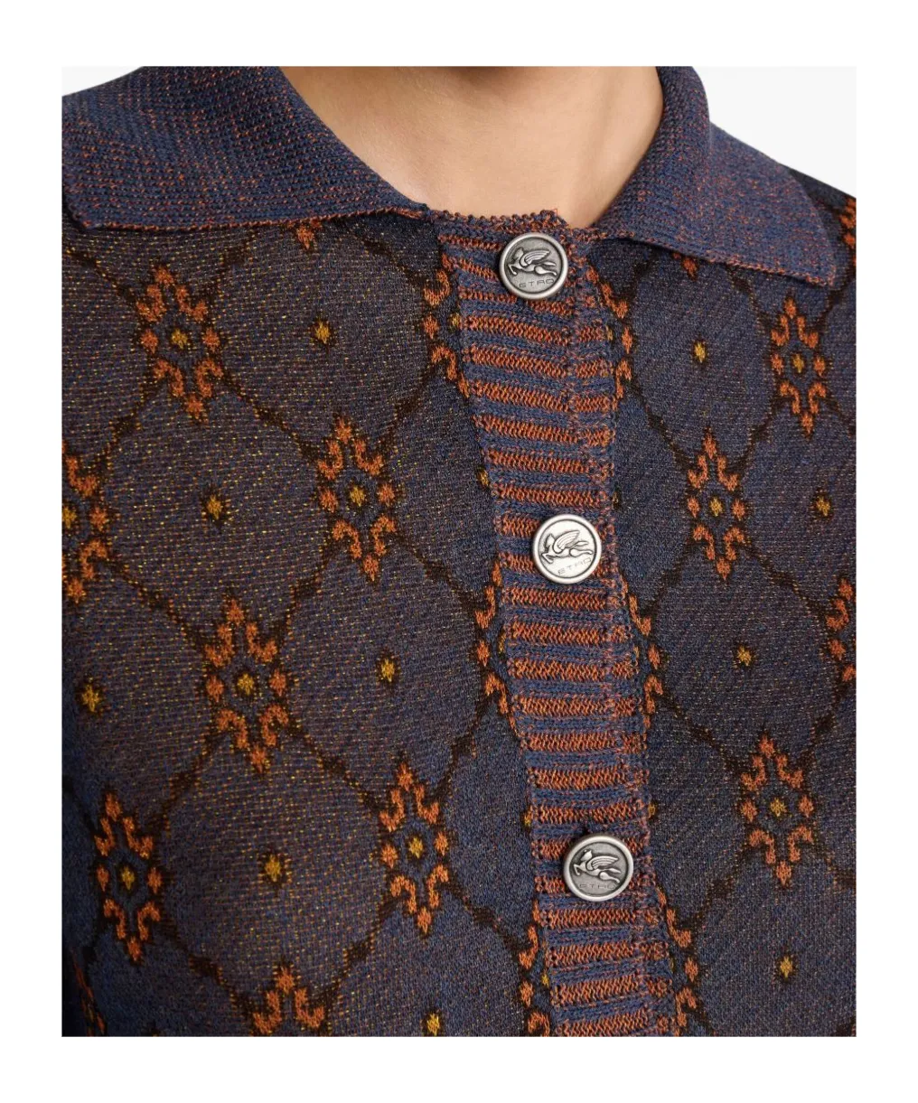 Cardigan With Tie-Style Motif