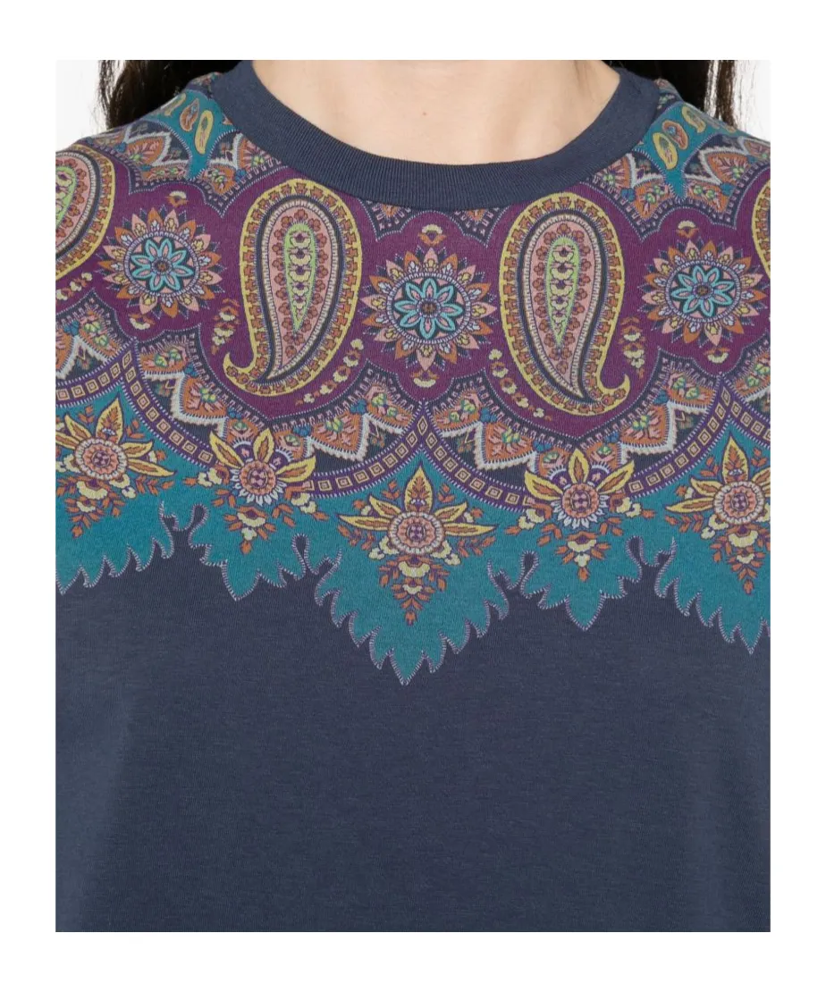 Paisley Printed Crewneck T-Shirt