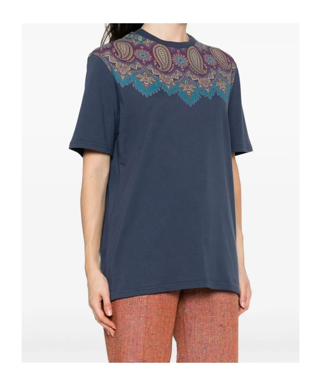 Paisley Printed Crewneck T-Shirt