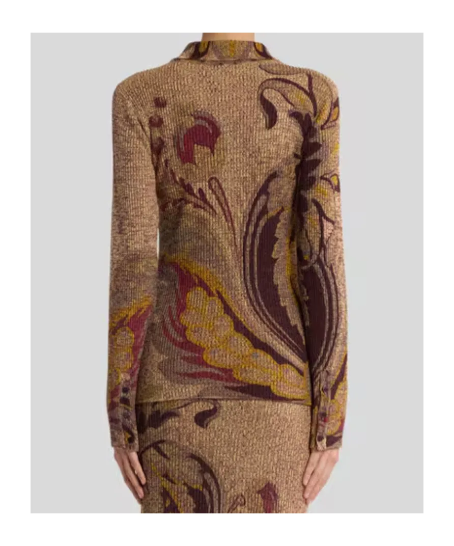 Daffodil Motif Ribbed Cardigan