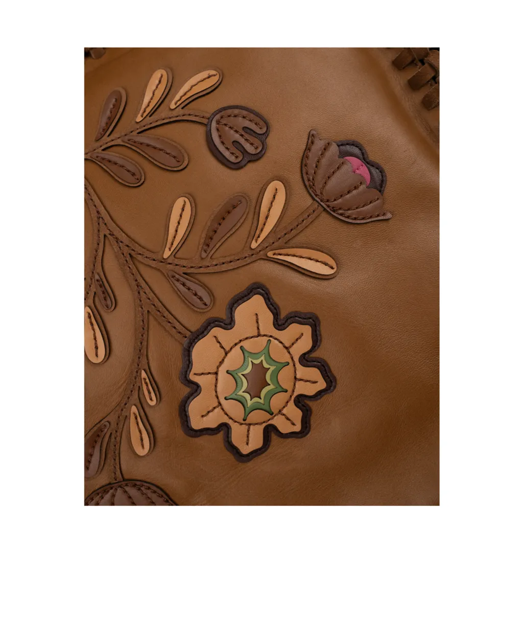 Floral Embroidered Tote Bag