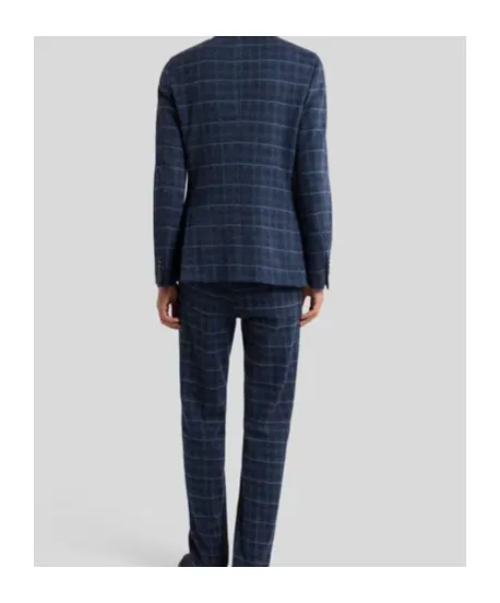Single-Breasted Jacket With Check Motif