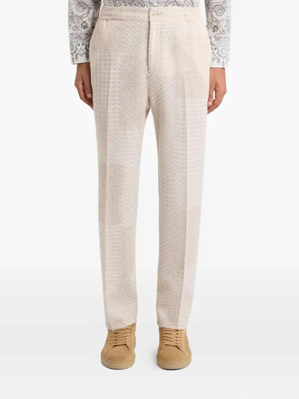 Wool-Blend Patchwork Trousers