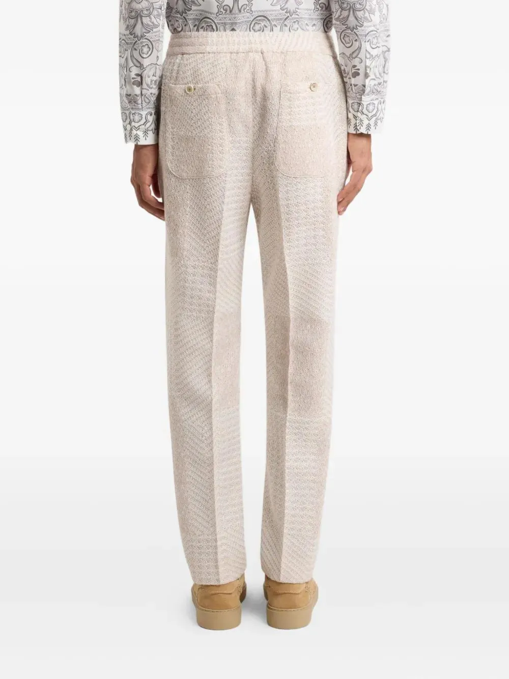 Wool-Blend Patchwork Trousers