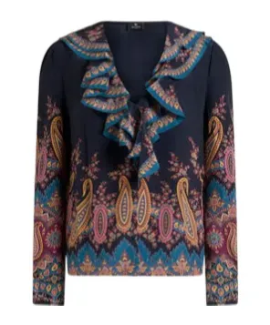 Silk Shirt With Placed Print
