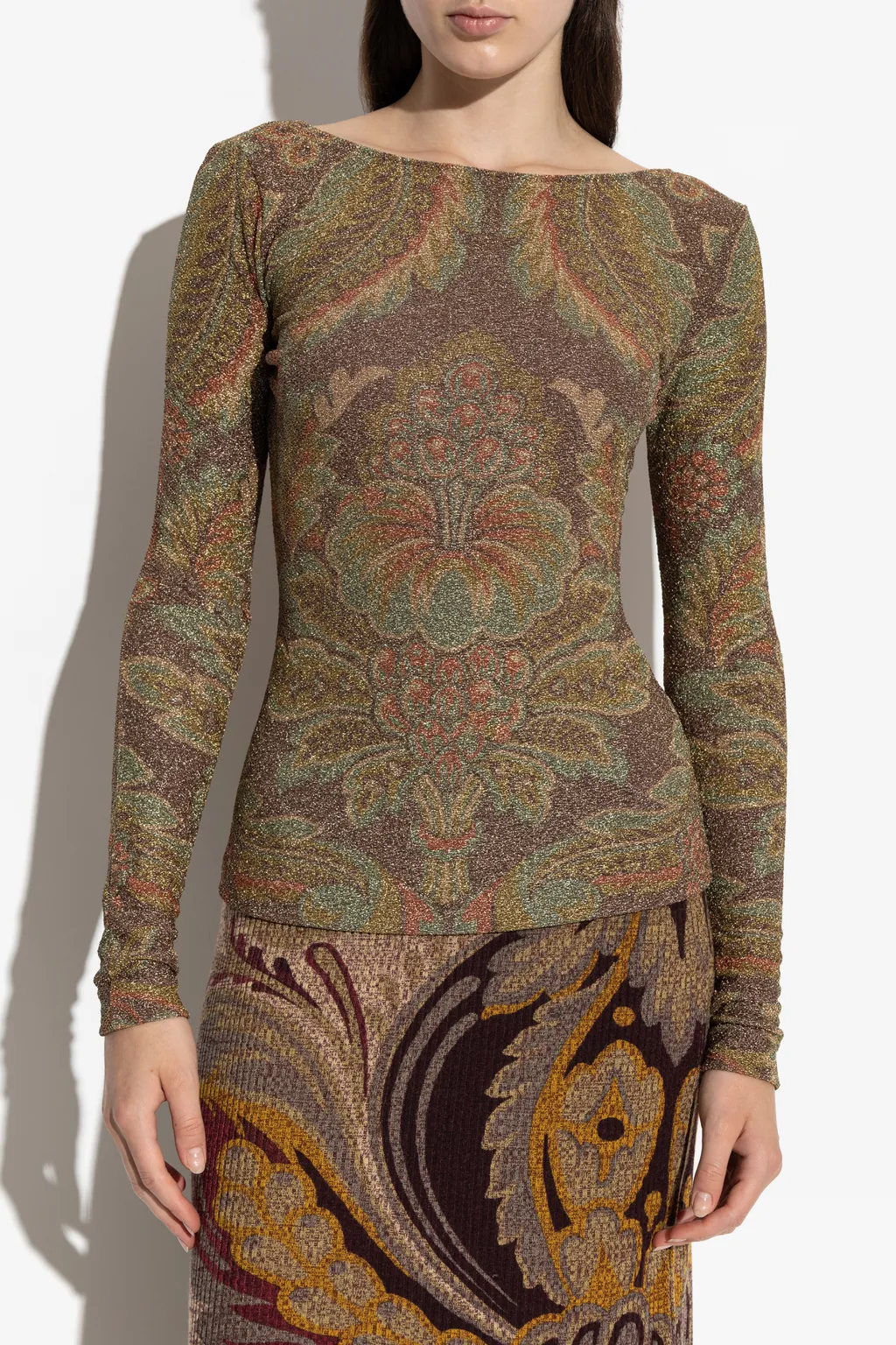 Paisley Glitter Long-Sleeved Top