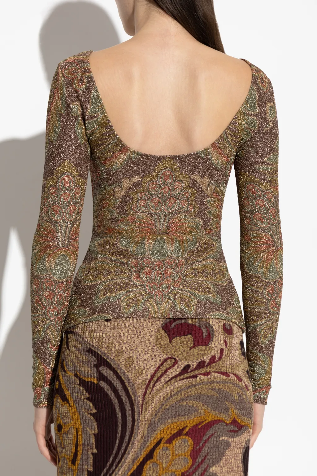 Paisley Glitter Long-Sleeved Top