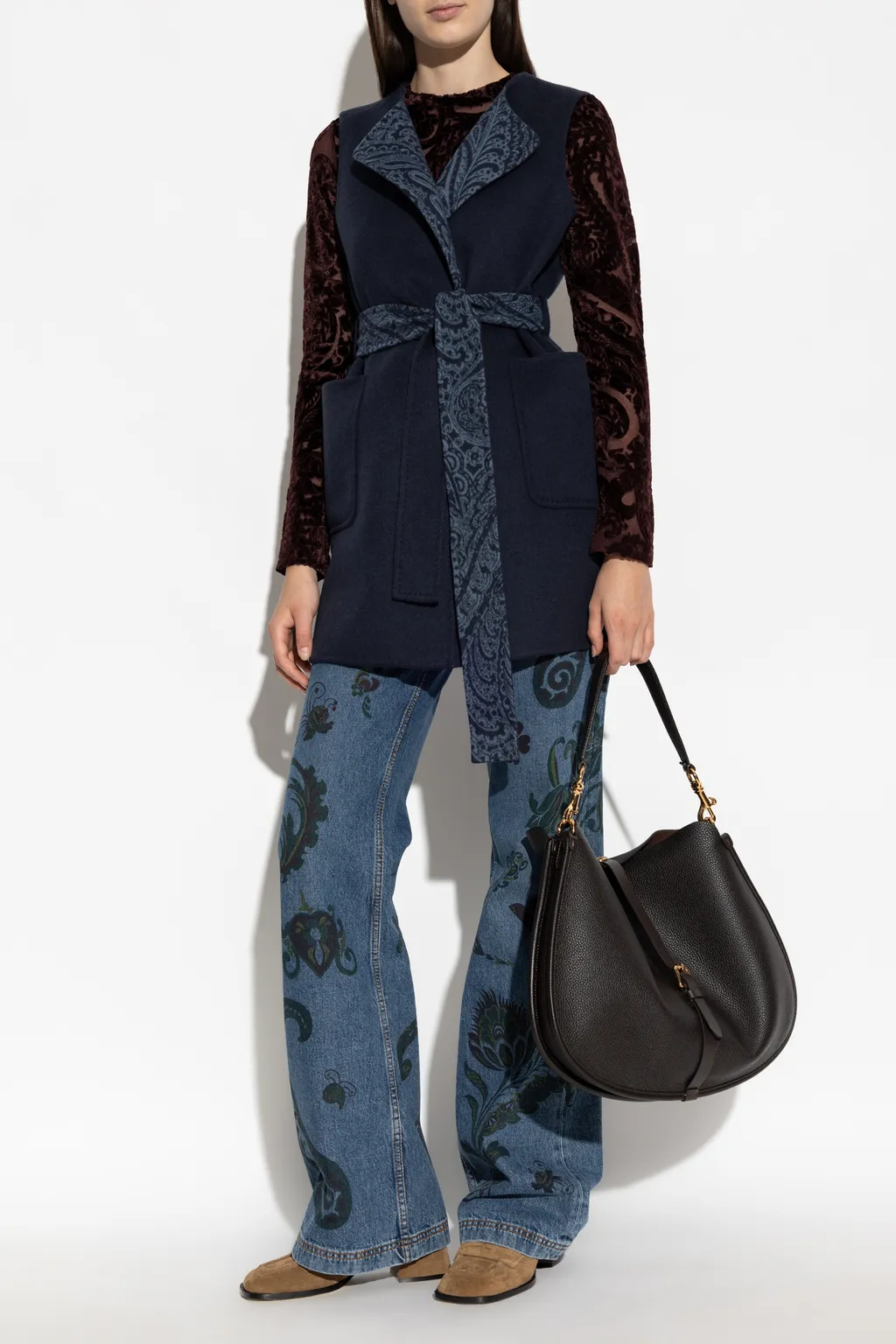 Long Wool And Cashmere Jacquard Waistcoat