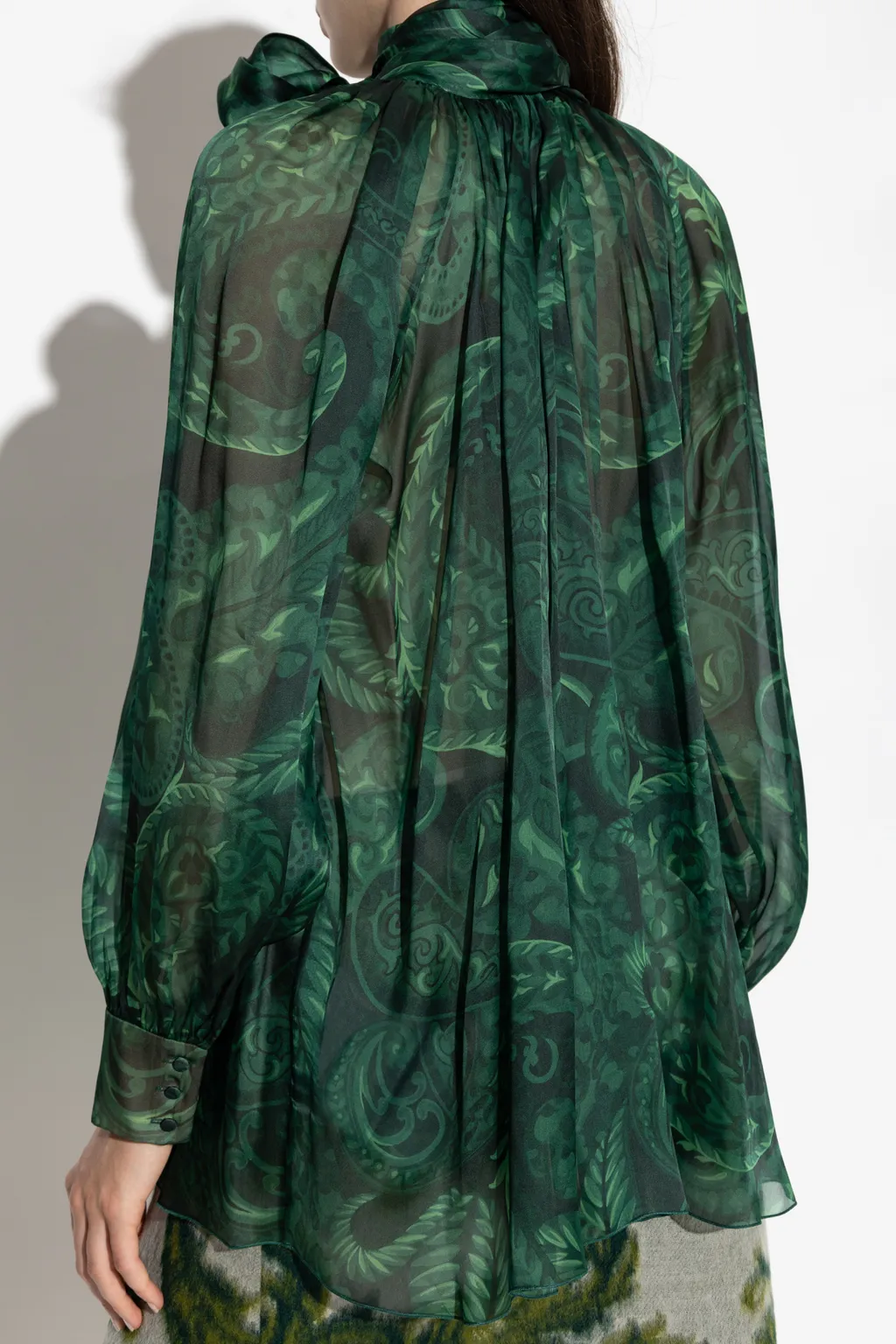 All-Over Patterned Bow Detailed Blouse