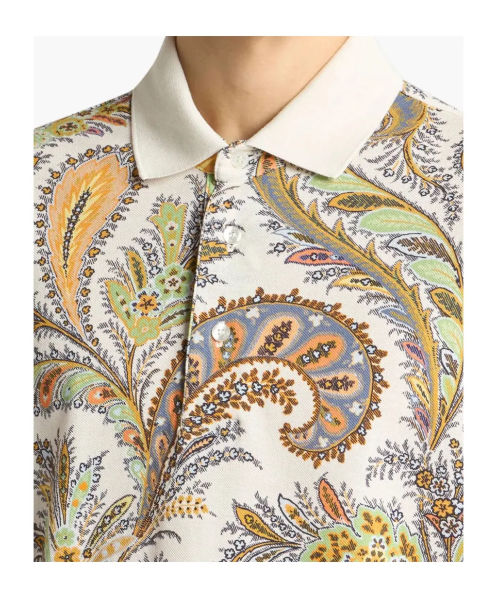 Floral Paisley Cotton Polo Shirt