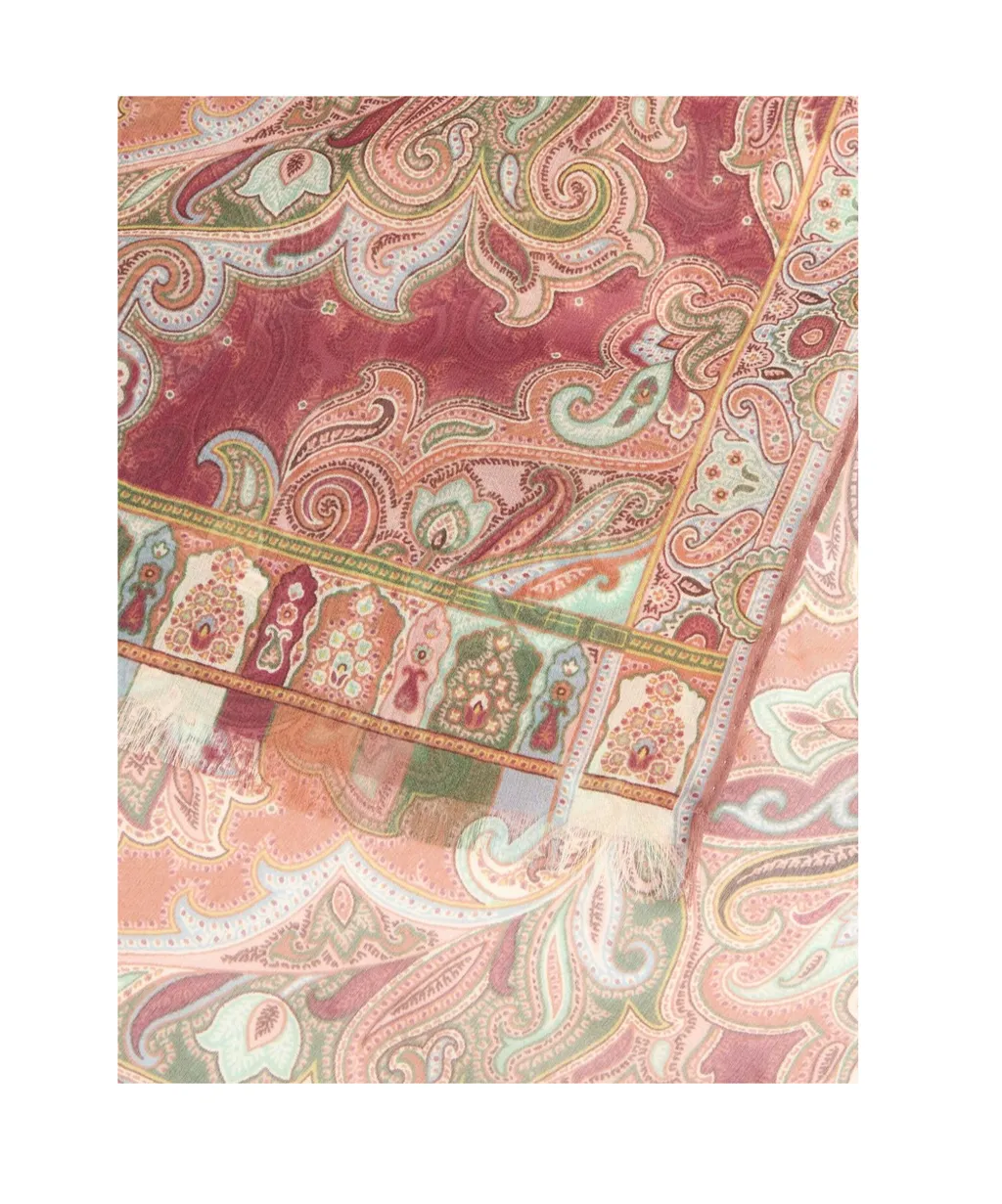 Silk Scarf With Placed Print