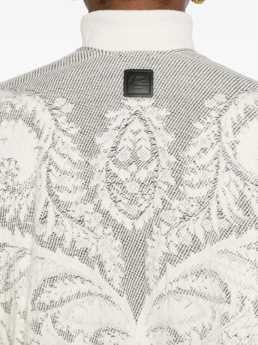 Paisley-Pattern Fringed Poncho