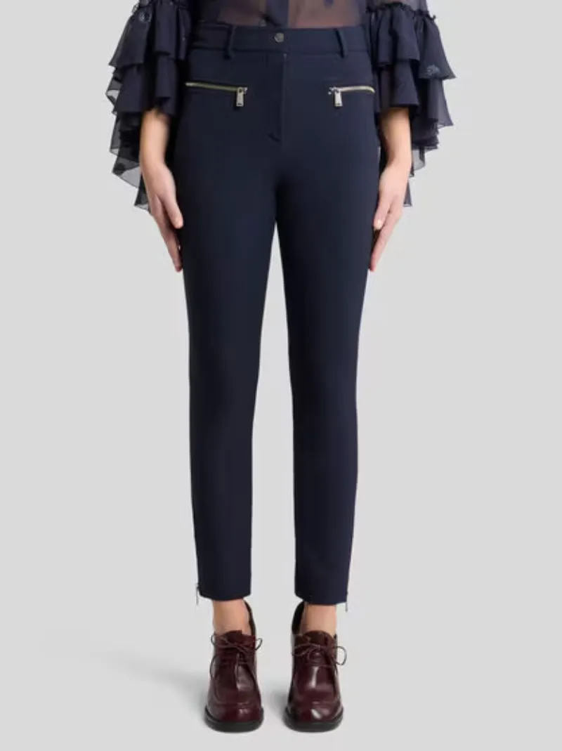 Slim-Fit Trousers With Zip