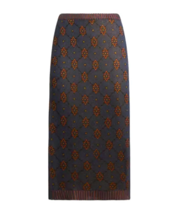 Knit Skirt With Tie-Inspired Motif