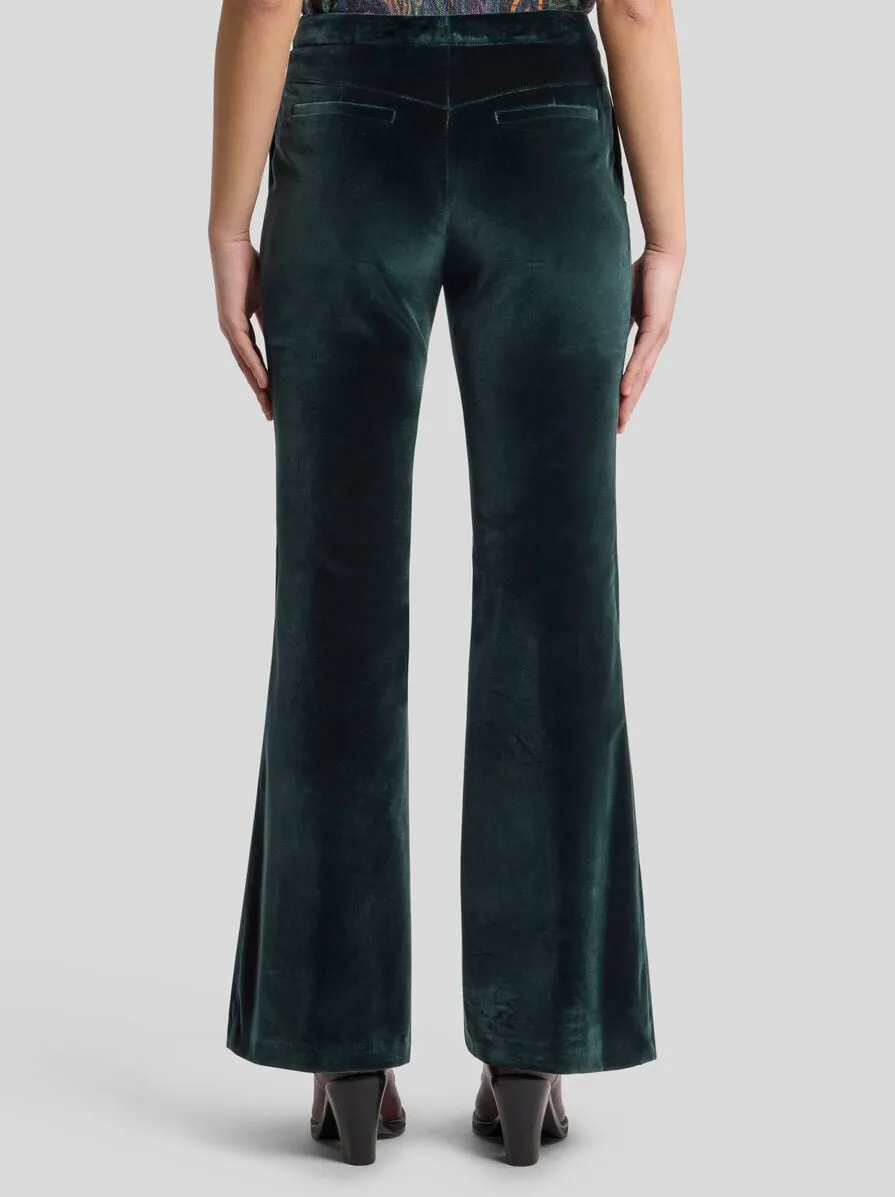 Velvet Flared-Leg Trousers