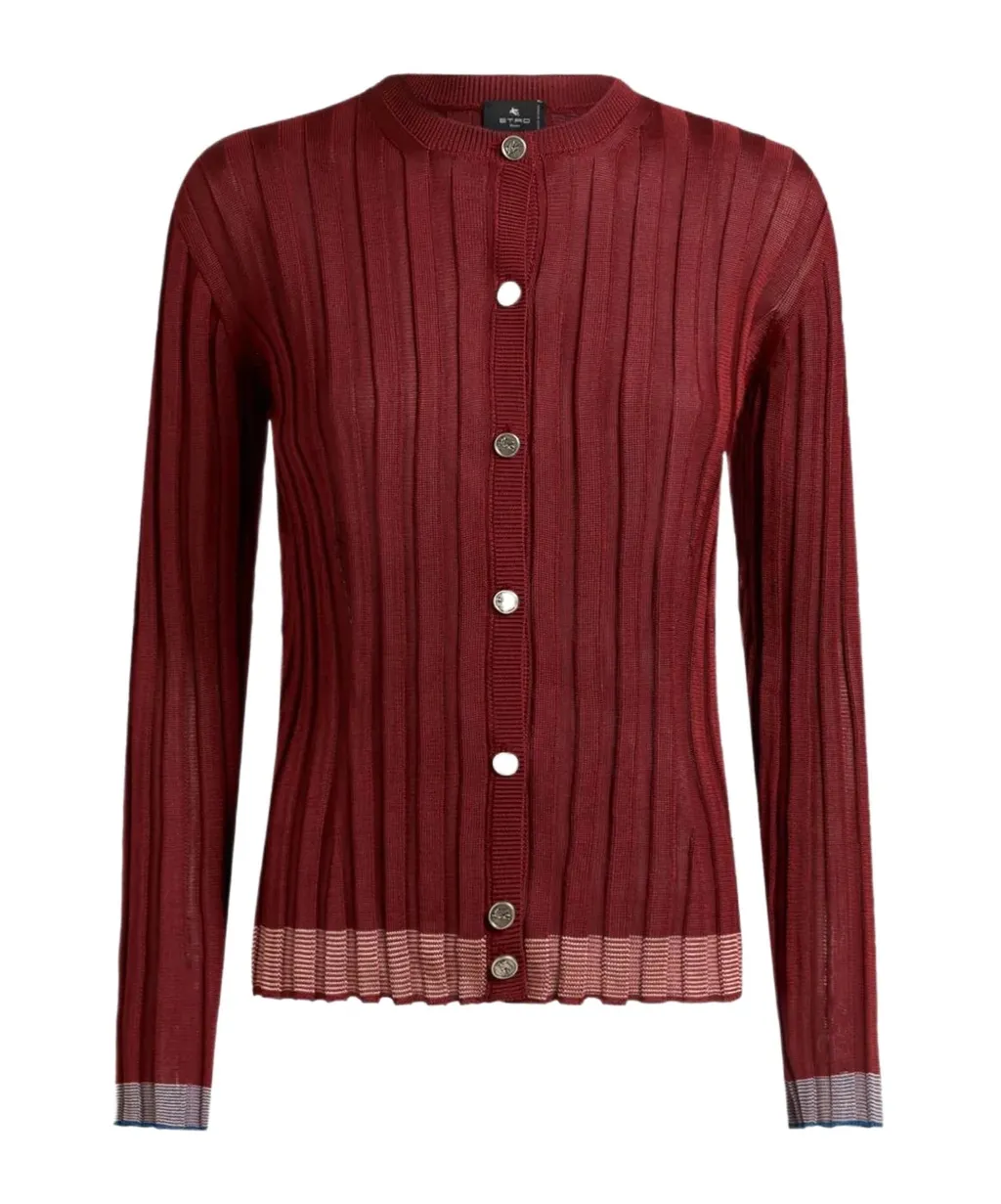 Ribbed Cardigan With Pegaso Buttons