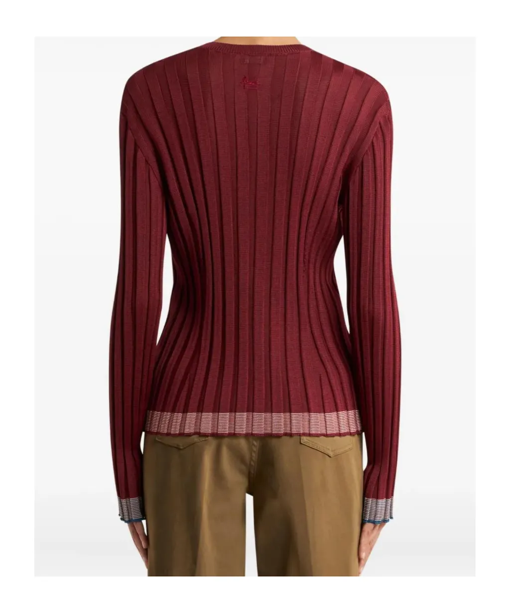 Ribbed Cardigan With Pegaso Buttons