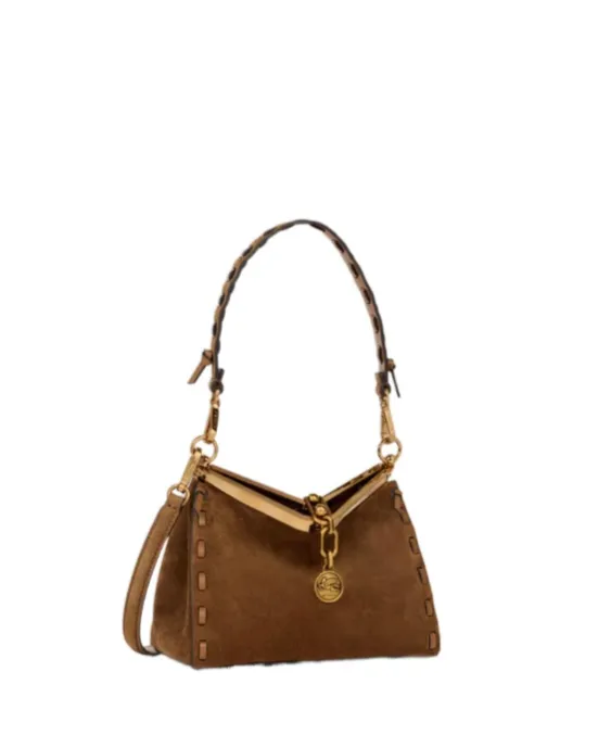 Small Suede Vela Bag With Threading