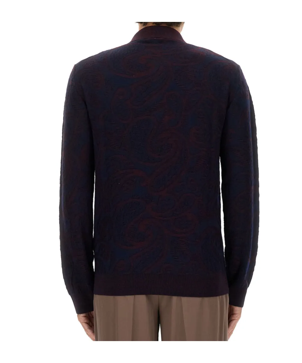 Wool-Blend Jacquard Polo Shirt