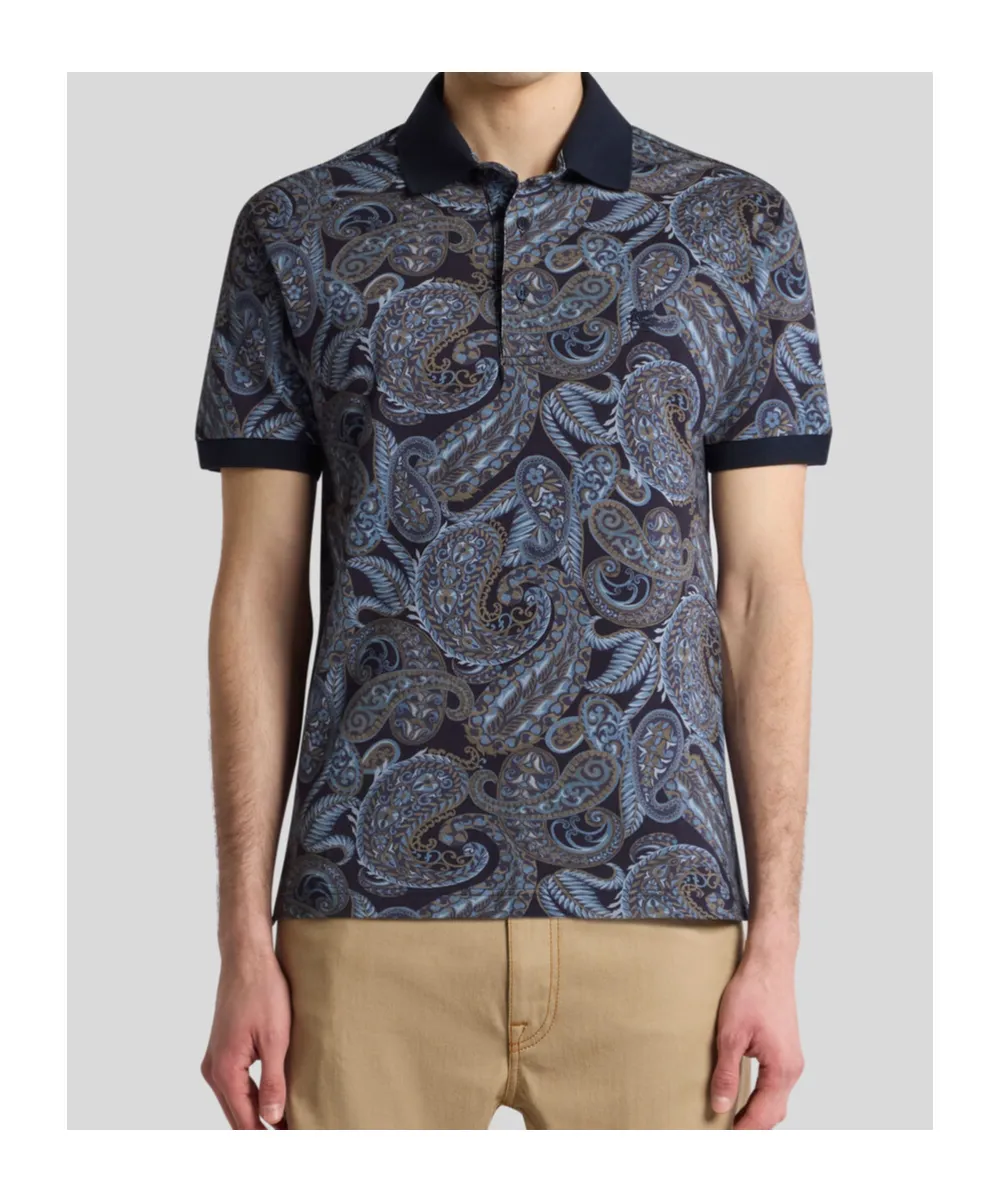 Cotton Polo Shirt With Paisley Print