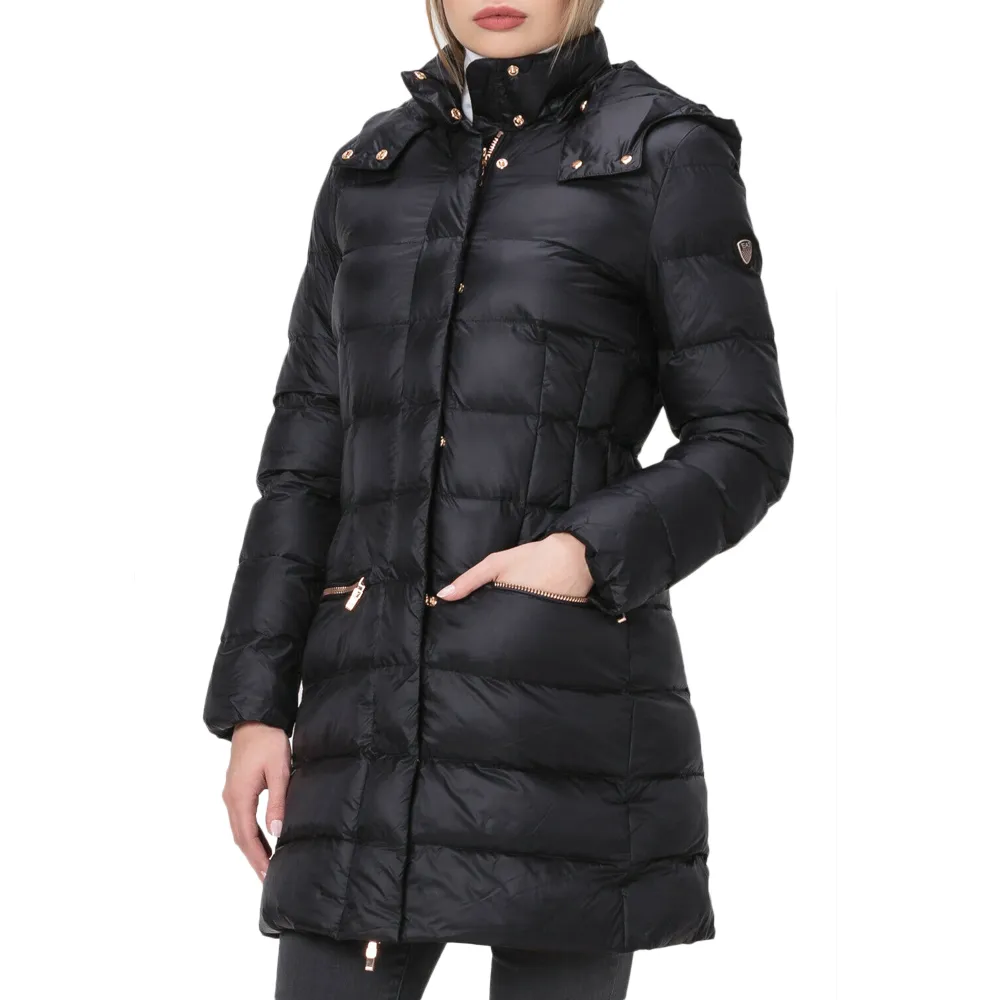 Quilted Down Coat With Hood