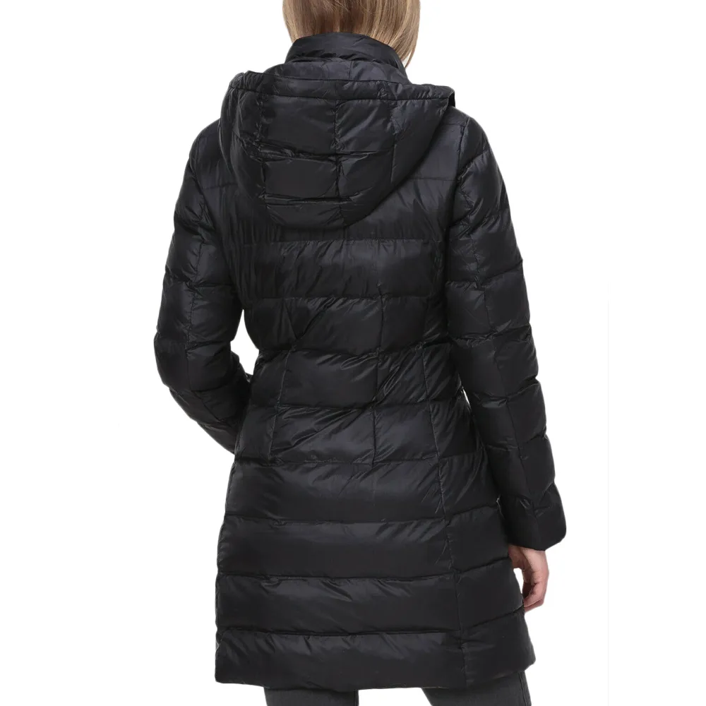 Quilted Down Coat With Hood