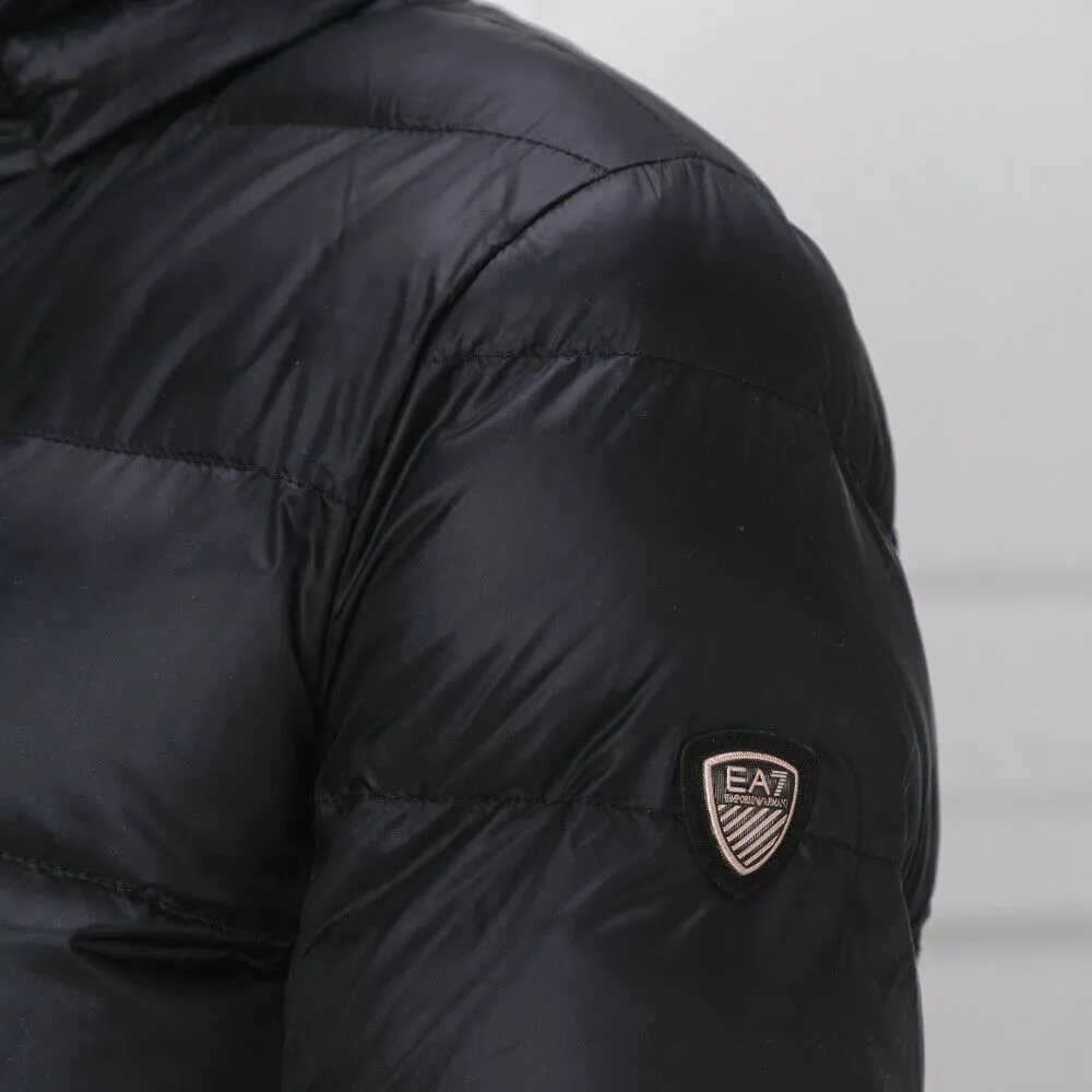 Quilted Down Coat With Hood