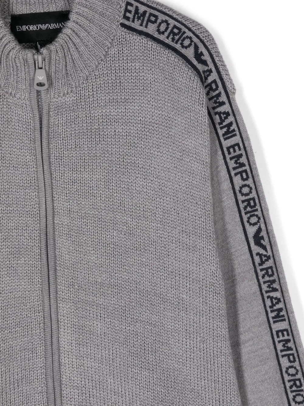 Logo Intarsia Zip-Up Knitted Sweater