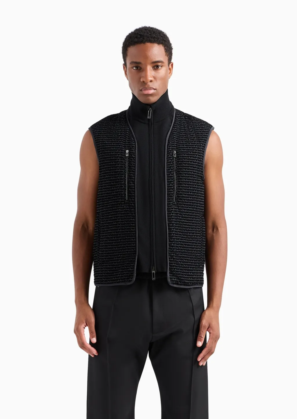 Stand-Collar Zipper Vest