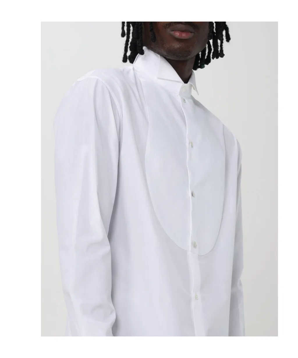 Curved Hem Tuxedo Shirt