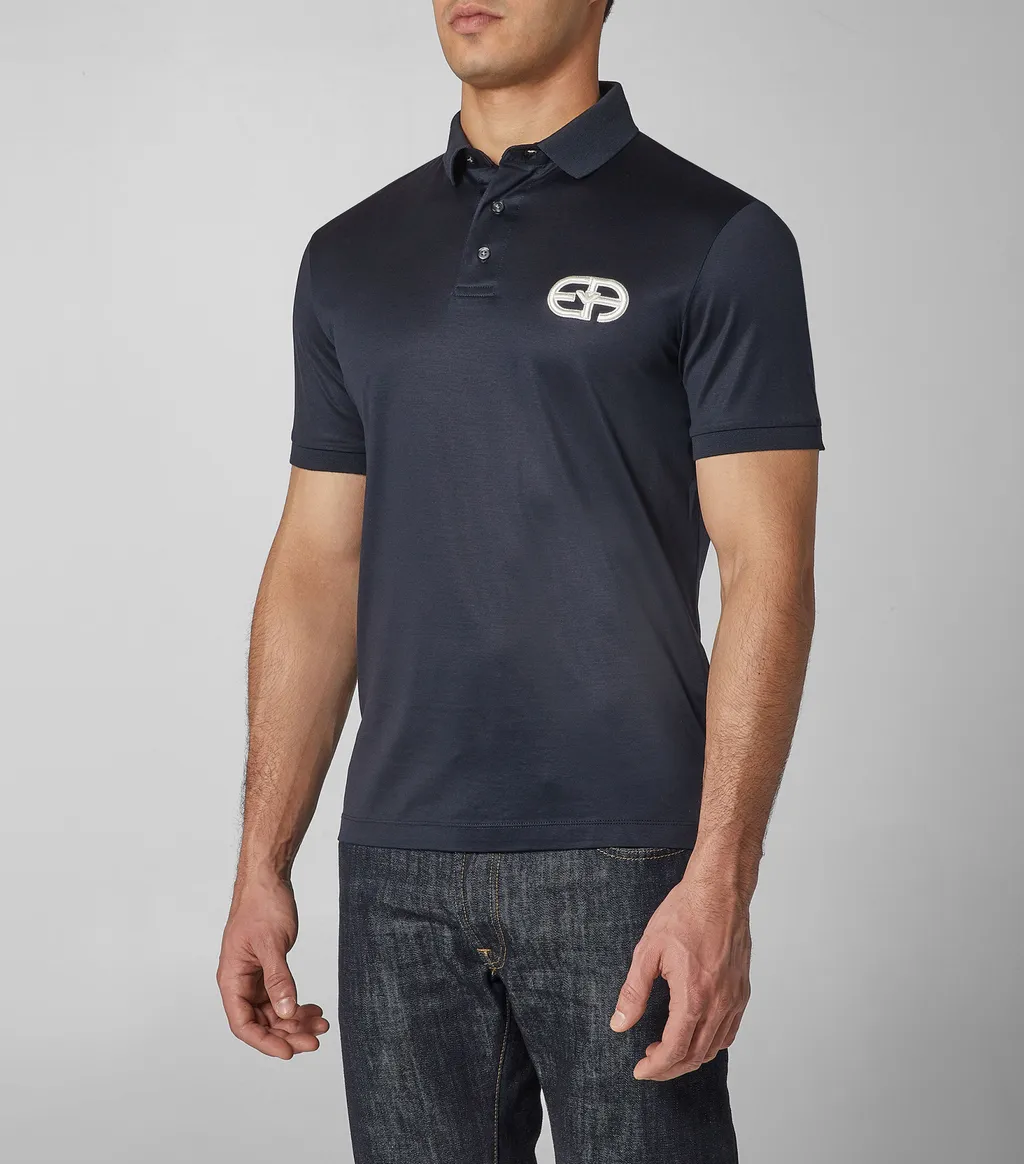 Logo Patch Short-Sleeved Polo Shirt
