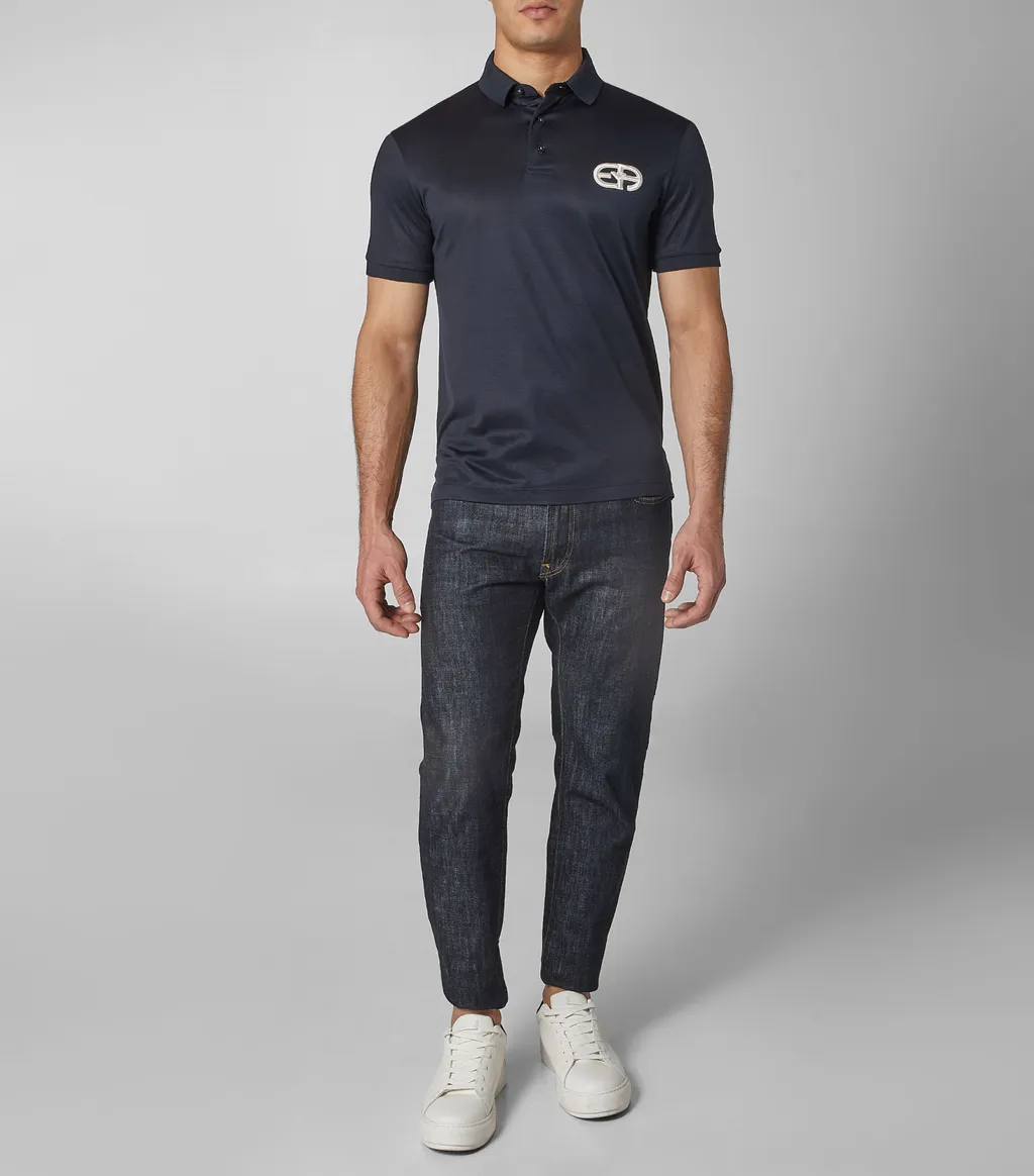 Logo Patch Short-Sleeved Polo Shirt