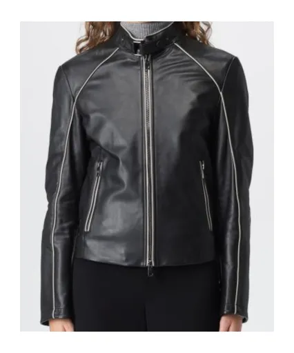 Leather Zip-Front Jacket
