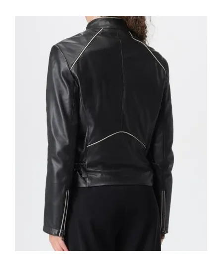 Leather Zip-Front Jacket