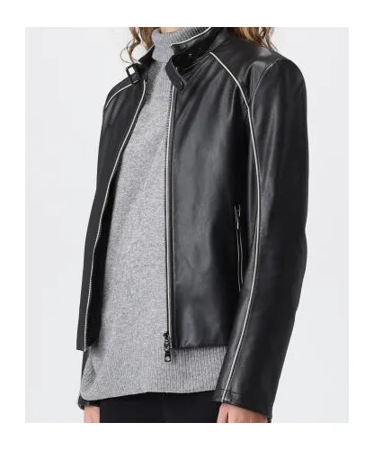 Leather Zip-Front Jacket