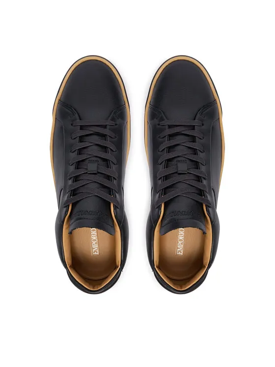 Leather Lace-Up Sneakers