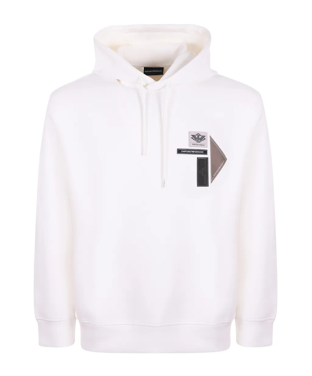 Logo Patch Drawstring Hoodie
