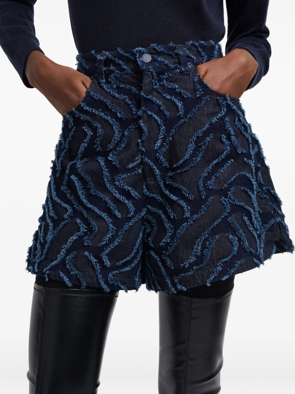 Frayed Patterned Shorts