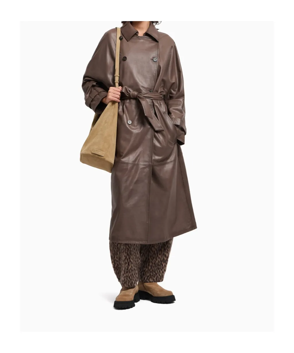 Double-Breasted Belted Trench Coat
